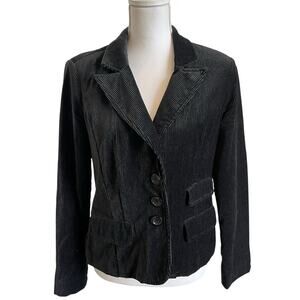 Calvin Klein Jeans Corduroy Blazer Women's Size Large L Washed Black Soft